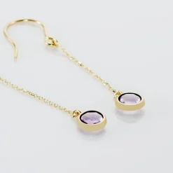 Boucles D'oreilles Pendantes Arenale Or Jaune Amethyste-Histoire d'Or Outlet