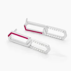 Histoire d'Or Boucles D'oreilles Pendantes Infini Pop Argent Blanc Oxyde Zirconium