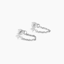 Histoire d'Or Boucles D'oreilles Pendantes Argent Blanc Tamako Oxydes De Zirconium