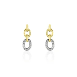Histoire d'Or Boucles D'oreilles Pendantes Margane Or Jaune Diamant