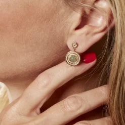 Histoire d'Or Boucles D'oreilles Pendantes Hugolin Plaqué Or Aventurine