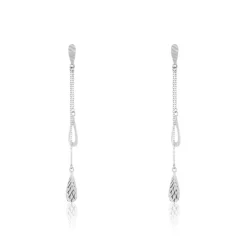 Histoire d'Or Boucles D'oreilles Pendantes Anila Gouttes Or Blanc