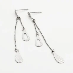 Histoire d'Or Boucles D'oreilles Pendantes Anila Gouttes Or Blanc