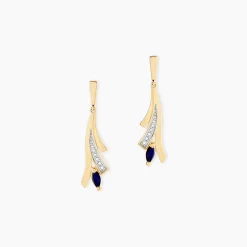 Histoire d'Or Boucles D'Oreilles Pendantes Usha Or Jaune Saphir