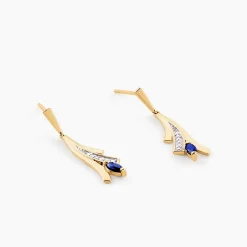 Histoire d'Or Boucles D'Oreilles Pendantes Usha Or Jaune Saphir
