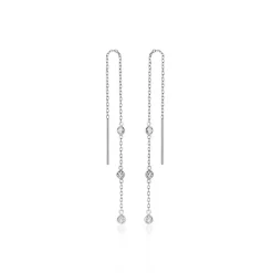 Histoire d'Or Boucles D'oreilles Pendantes Themis Argent Blanc Oxyde De Zirconium
