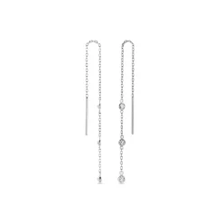 Histoire d'Or Boucles D'oreilles Pendantes Themis Argent Blanc Oxyde De Zirconium