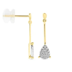 Boucles D'oreilles Pendantes Pear C Or Jaune Diamant-Histoire d'Or Best