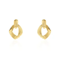 Boucles D'oreilles Pendantes Estefany Acier Inoxydable Doré-Histoire d'Or