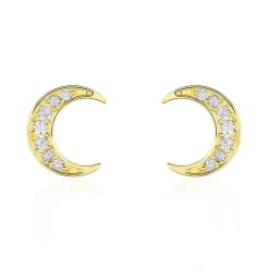 Histoire d'Or Boucles D'oreilles Pendantes Francoise-marie Lune Or Jaune Oxyde