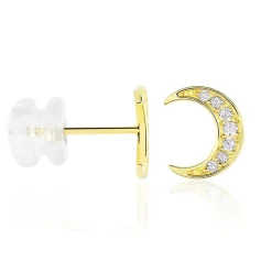 Histoire d'Or Boucles D'oreilles Pendantes Francoise-marie Lune Or Jaune Oxyde