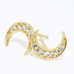 Histoire d'Or Boucles D'oreilles Pendantes Francoise-marie Lune Or Jaune Oxyde
