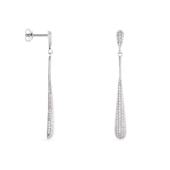 Histoire d'Or Boucles D'oreilles Pendantes Chandell Argent Blanc Oxyde De Zirconium