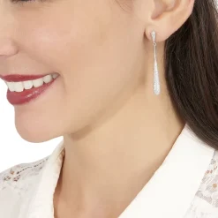 Histoire d'Or Boucles D'oreilles Pendantes Chandell Argent Blanc Oxyde De Zirconium