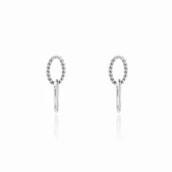 Histoire d'Or Boucles D'oreilles Pendantes Cherise Argent Blanc