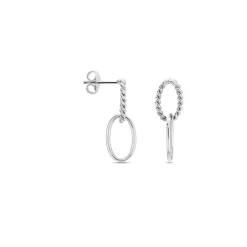 Histoire d'Or Boucles D'oreilles Pendantes Cherise Argent Blanc