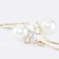 Histoire d'Or Boucles D'oreilles Pendantes Taissia Or Jaune Perle De Culture