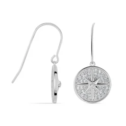 Histoire d'Or Boucles D'oreilles Pendantes Apollinaris Argent Blanc Oxyde