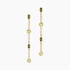 Histoire d'Or Boucles D'oreilles Pendantes Angelica Plaque Or Jaune Oxyde Zirconium