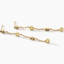 Histoire d'Or Boucles D'oreilles Pendantes Angelica Plaque Or Jaune Oxyde Zirconium