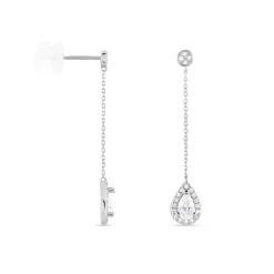 Histoire d'Or Boucles D'oreilles Pendantes Searlas Or Blanc Oxyde De Zirconium