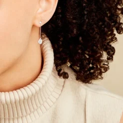 Histoire d'Or Boucles D'oreilles Pendantes Searlas Or Blanc Oxyde De Zirconium