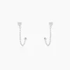 Boucles D'oreilles Pendantes Honor Argent Blanc-Histoire d'Or
