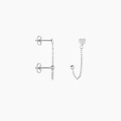 Boucles D'oreilles Pendantes Honor Argent Blanc-Histoire d'Or