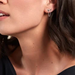 Boucles D'oreilles Pendantes Honor Argent Blanc-Histoire d'Or