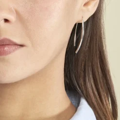 Histoire d'Or Boucles D'oreilles Pendantes Bira Argent Blanc