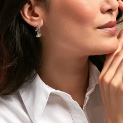 Boucles D'oreilles Pendantes Rilla Argent Blanc Oxyde De Zirconium-Histoire d'Or Discount