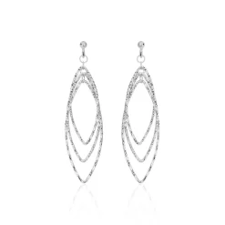 Boucles D'oreilles Pendantes Shiny Argent Blanc-Histoire d'Or Hot