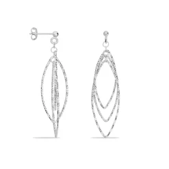 Boucles D'oreilles Pendantes Shiny Argent Blanc-Histoire d'Or Hot