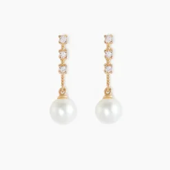 Histoire d'Or Boucles D'oreilles Pendantes Louise-marie Or Jaune Perle De Culture