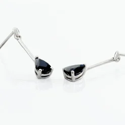 Histoire d'Or Boucles D'oreilles Pendantes Goutte Or Blanc Saphir