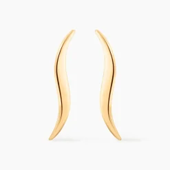 Histoire d'Or Boucles D'oreilles Pendantes Merone Vagues Or Jaune