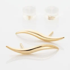 Histoire d'Or Boucles D'oreilles Pendantes Merone Vagues Or Jaune