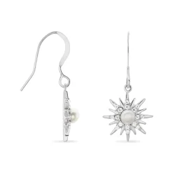 Histoire d'Or Boucles D'oreilles Pendantes Blanca Argent Blanc Perle De Culture