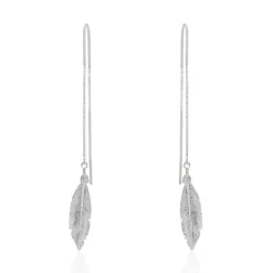 Histoire d'Or Boucles D'oreilles Pendantes Euriell Argent Blanc