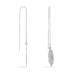 Histoire d'Or Boucles D'oreilles Pendantes Euriell Argent Blanc