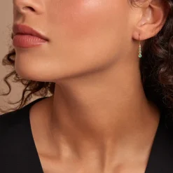 Boucles D'oreilles Pendantes Josephine Or Jaune Emeraude-Histoire d'Or Sale