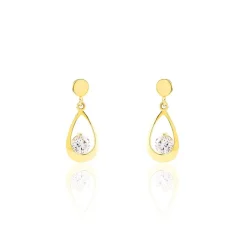 Histoire d'Or Boucles D'oreilles Pendantes Phaenna Or Jaune Oxyde De Zirconium