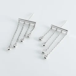 Histoire d'Or Boucles D'oreilles Pendantes Argent Blanc Edvard Oxydes De Zirconium