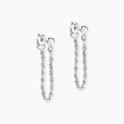 Histoire d'Or Boucles D'oreilles Pendantes Argent Blanc Renae