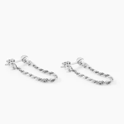 Histoire d'Or Boucles D'oreilles Pendantes Argent Blanc Renae