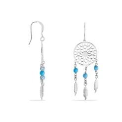 Histoire d'Or Boucles D'oreilles Pendantes Anoki Argent Blanc