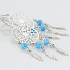 Histoire d'Or Boucles D'oreilles Pendantes Anoki Argent Blanc