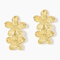 Histoire d'Or Boucles D'Oreilles Pendantes Barbade Acier Jaune