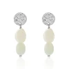 Boucles D'oreilles Pendantes Aroha Argent Blanc Amazonite Perle-Histoire d'Or Hot