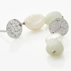 Boucles D'oreilles Pendantes Aroha Argent Blanc Amazonite Perle-Histoire d'Or Hot